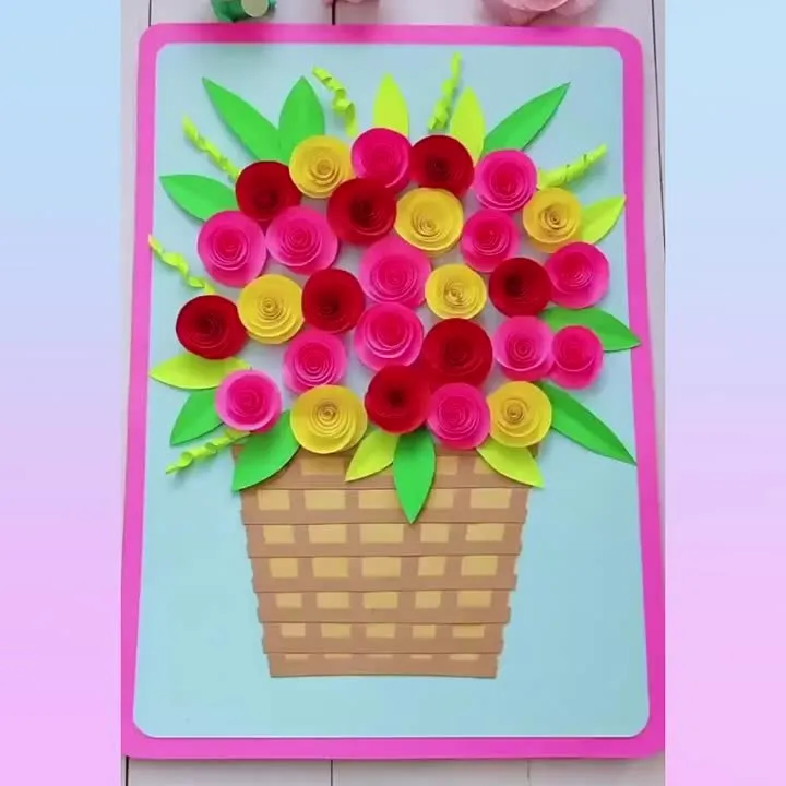Яркая идея цветочной открытки своими руками! 💐 Поздравь близких красиво!